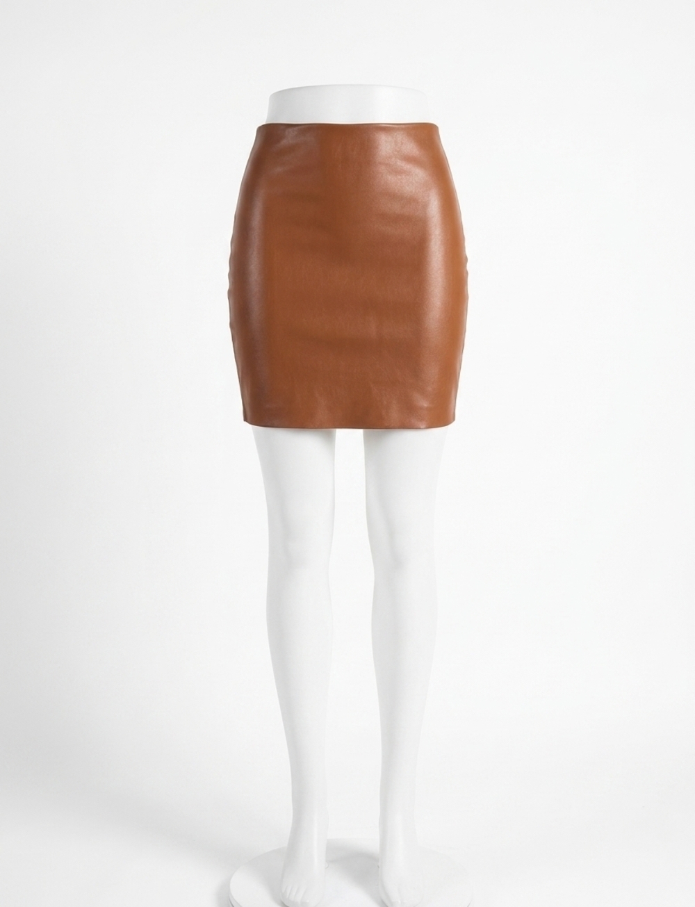 NEW COMMANDO faux leather mini-skort in cocoa